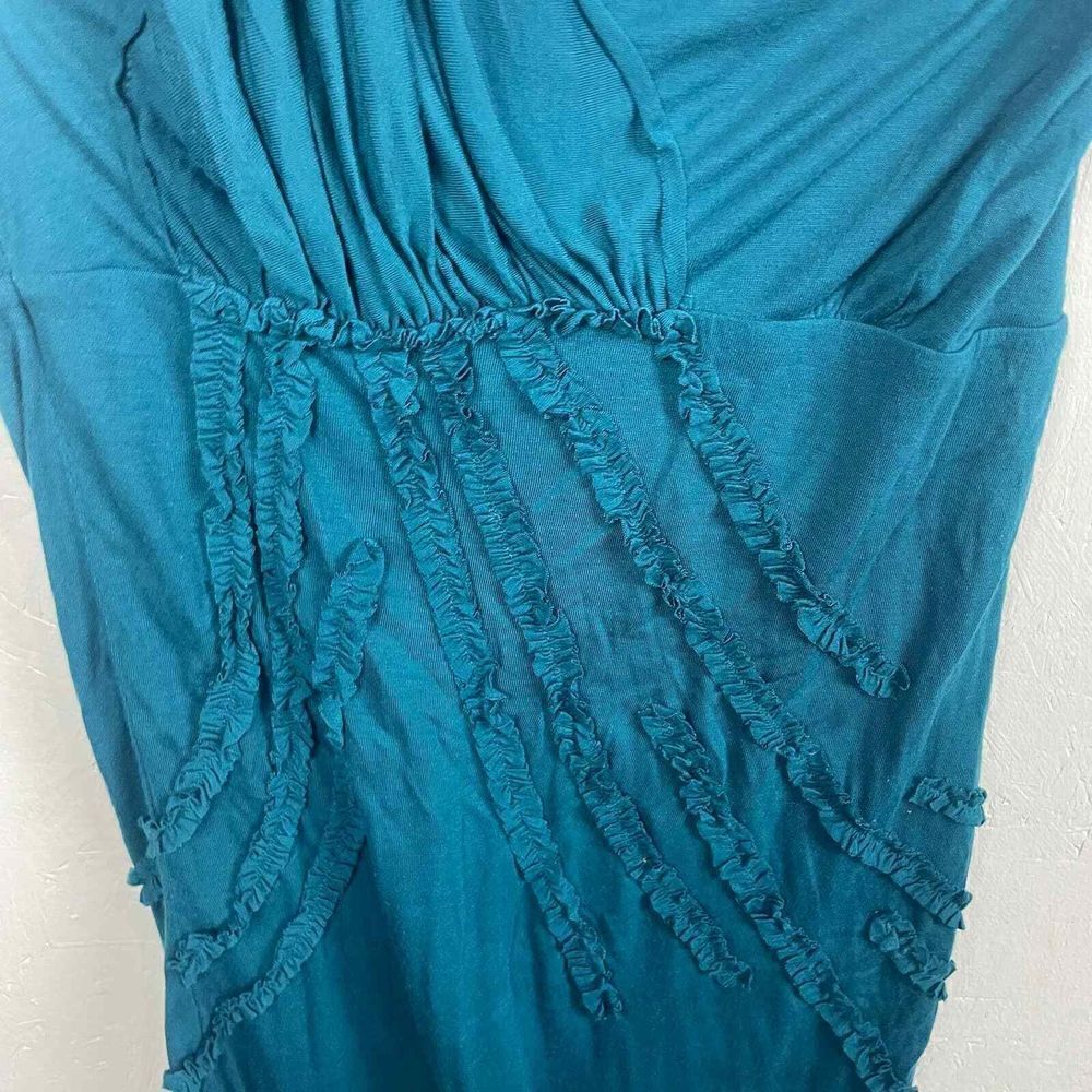 Vintage Y2K Free People Blue Body Con One Shoulder 100% Viscose Dress Size M‎ - Picture 5 of 7